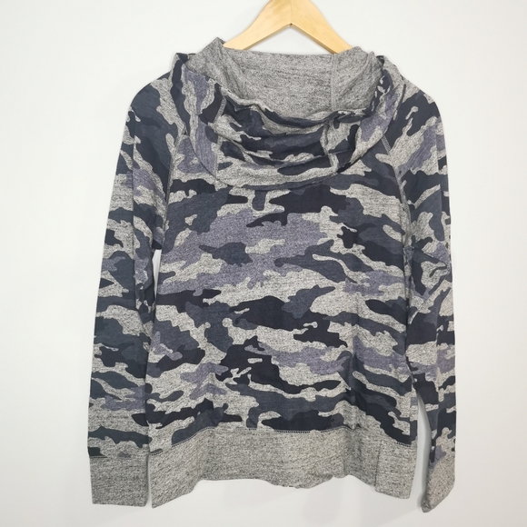NIKE Camo Blue & Grey Zip Up Hooded Sweater Size Medium - Picture 8 of 8